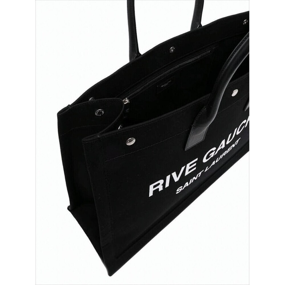 SAINT LAURENT Large Rectangular Tote Bag with Rounded Handles - Picture 4 of 9